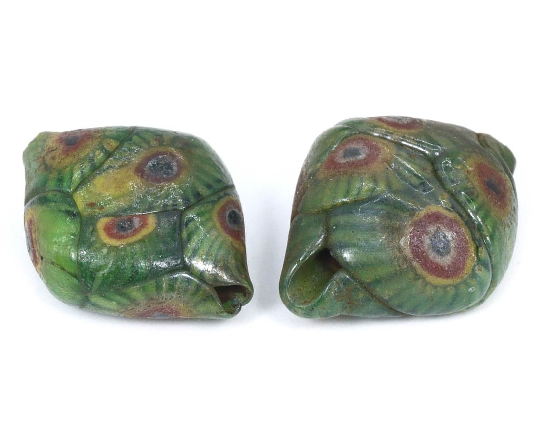 Pair of Antique Himalayan Glass Beads, 16th-18th Century (1 of 1)