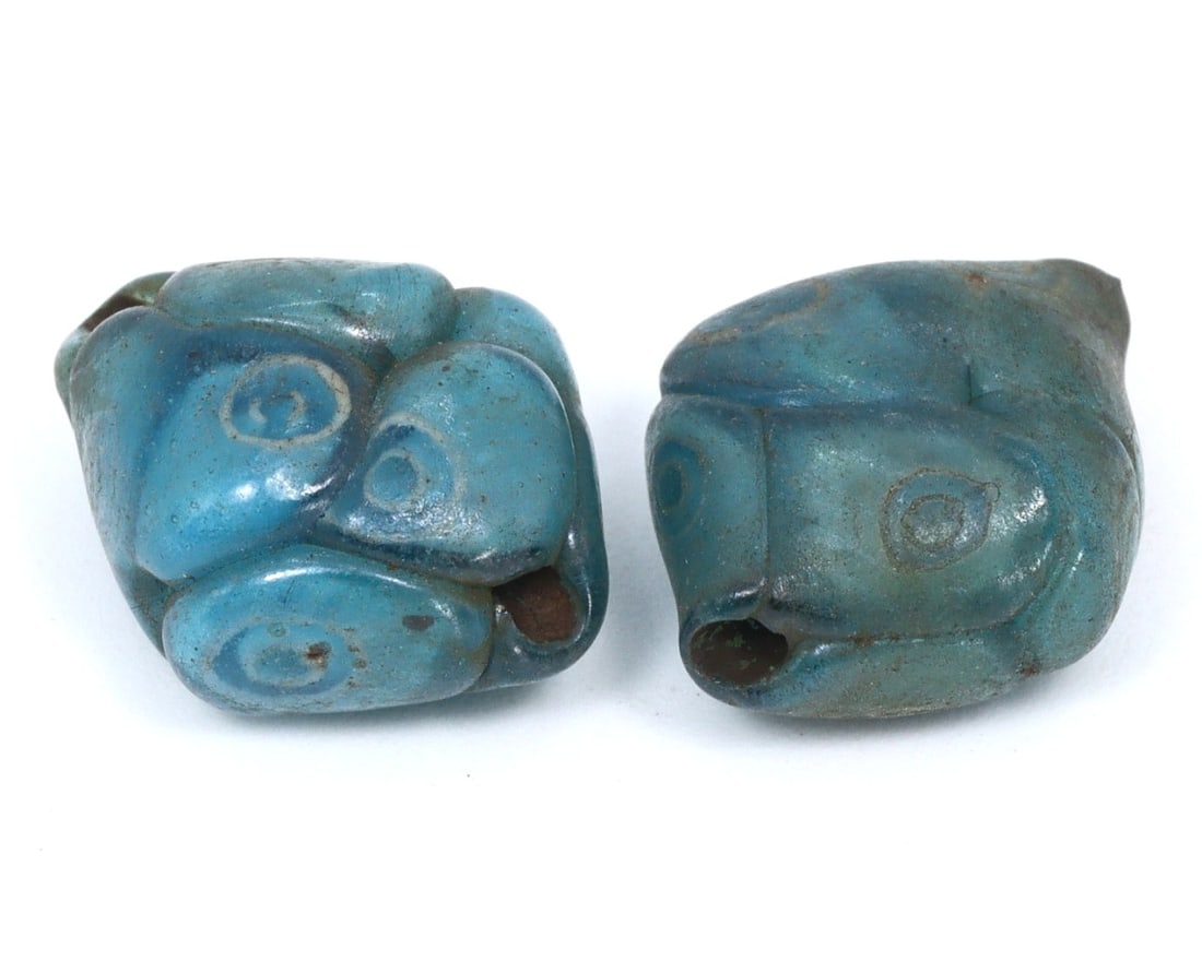 Pair of Antique Himalayan Glass Beads, 16th-18th Century (1 of 1)