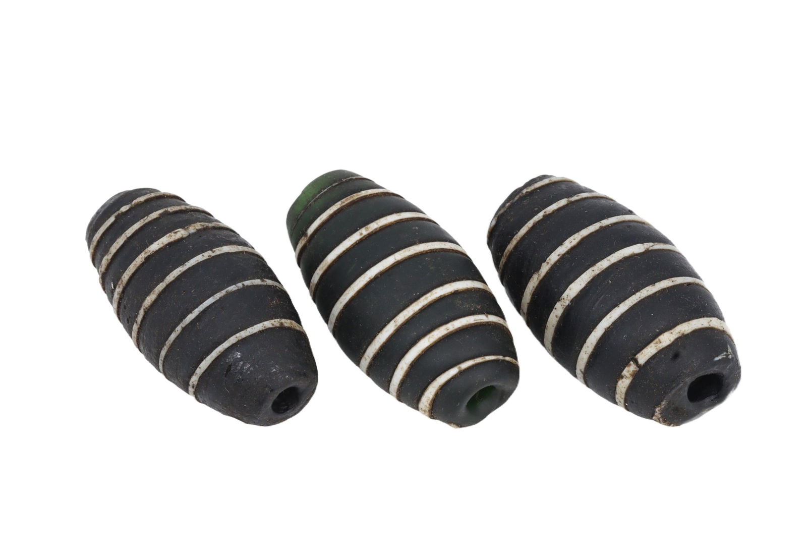 Group of Three Antique Himalayan Glass Beads, ca. 14th-16th Century CE (1 of 1)