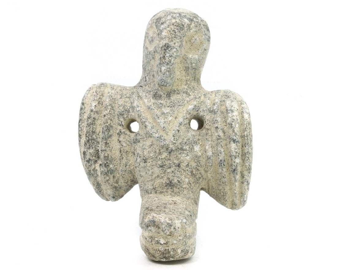 An Ancient Steatite Bird Figurine from the 2nd Millennium BCE: This artifact hails from the height of the Bronze Age, a period marked by significant cultural and technological advancements. The bird, meticulously carved from soapstone, exhibits the stylized forms