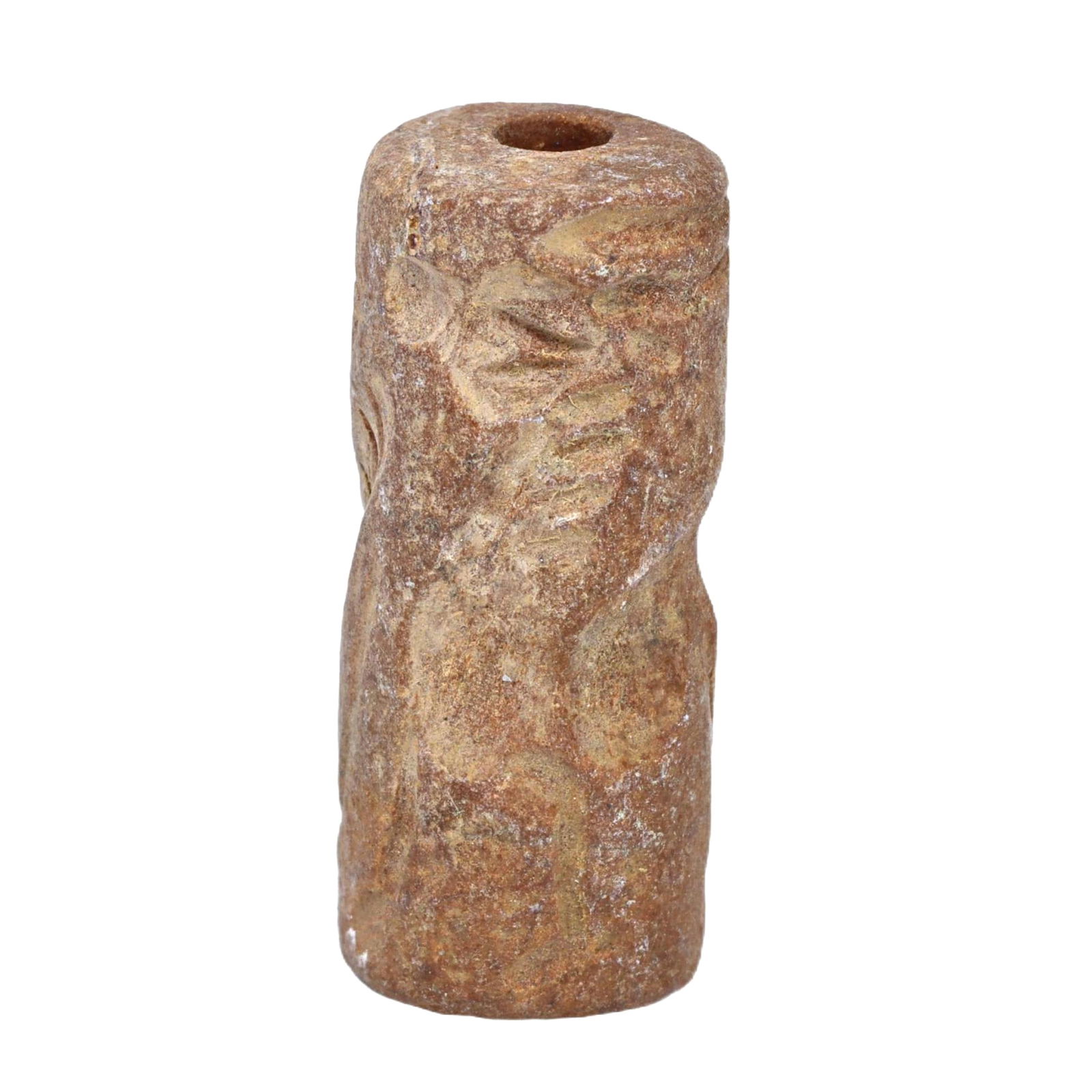 An Ancient Mesopotamian Early Dynastic Period Limestone Cylinder Seal, c. 2900-2334 BCE (1 of 2)