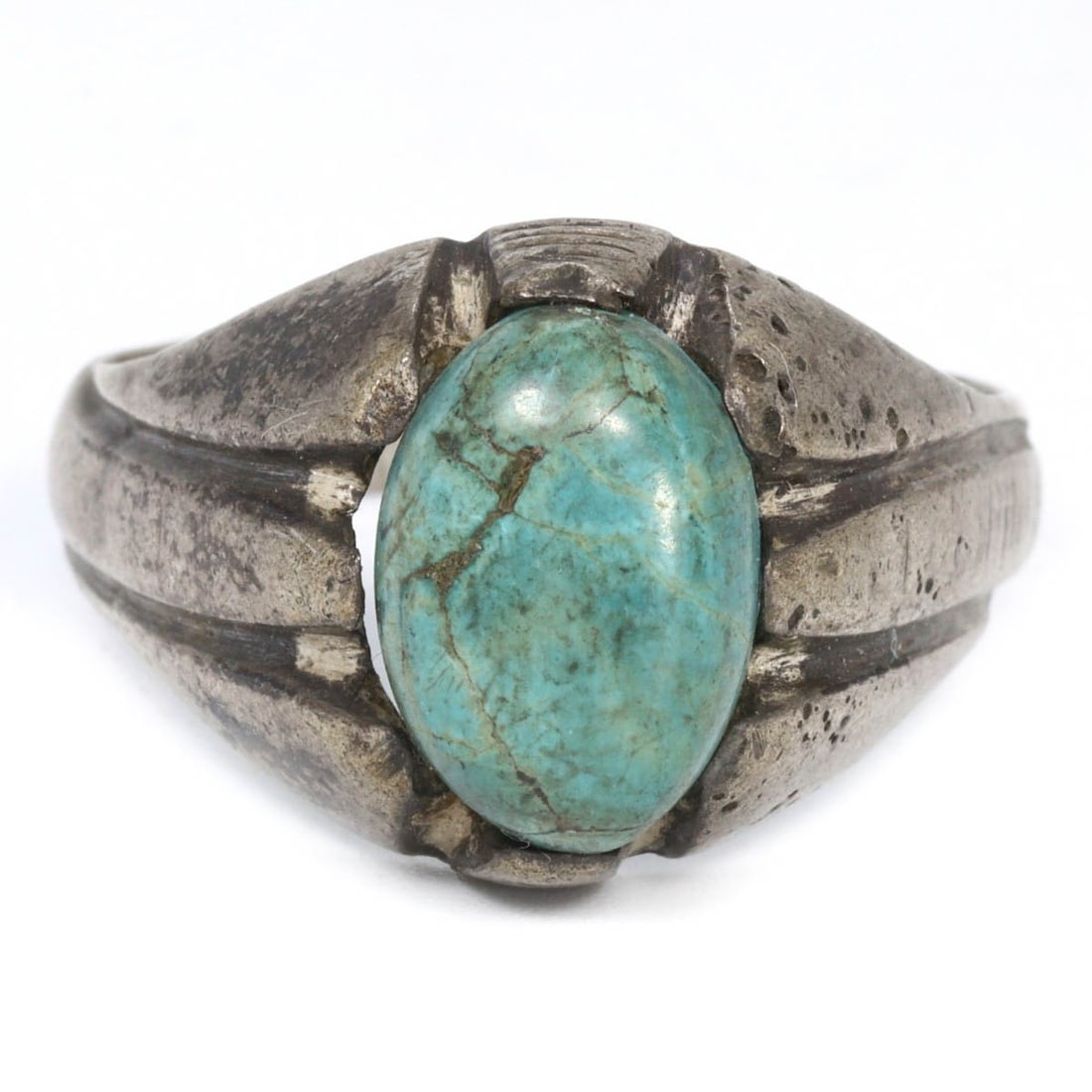An Antique Islamic Turquoise-Set Silver Ring, ca. 18th-19th Century CE (1 of 2)