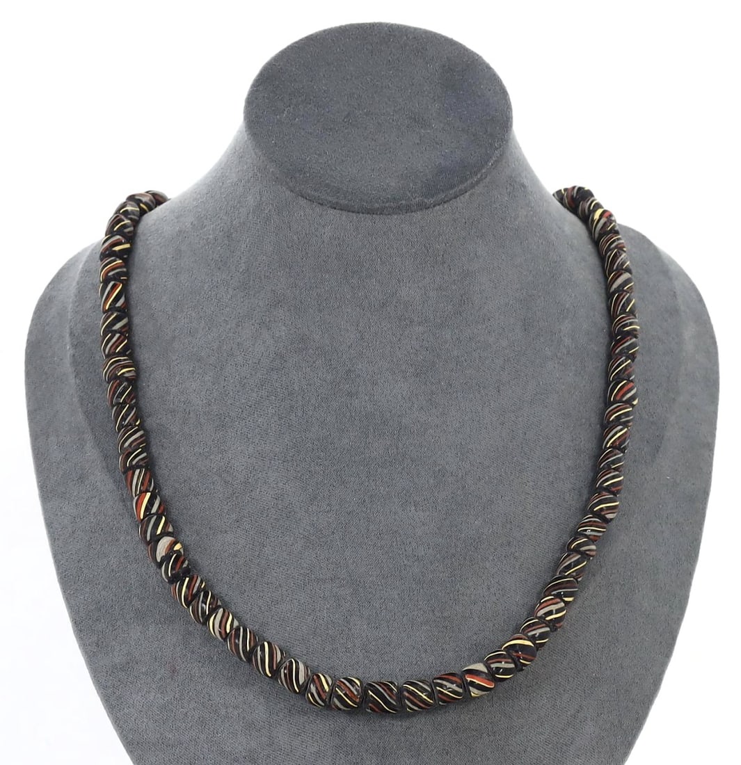 Vintage Venetian Chevron Glass Bead Necklace, Early 20th Century (1 of 1)