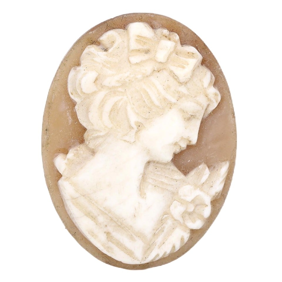 Ancient Victorian Era Carnelian Cameo Locket, c. 1st-4th Century CE: This exquisite locket is carved from shell, a material prized in Victorian culture for its beauty and supposed protective properties. The cameo features a detailed profile of a notable figure, suggest
