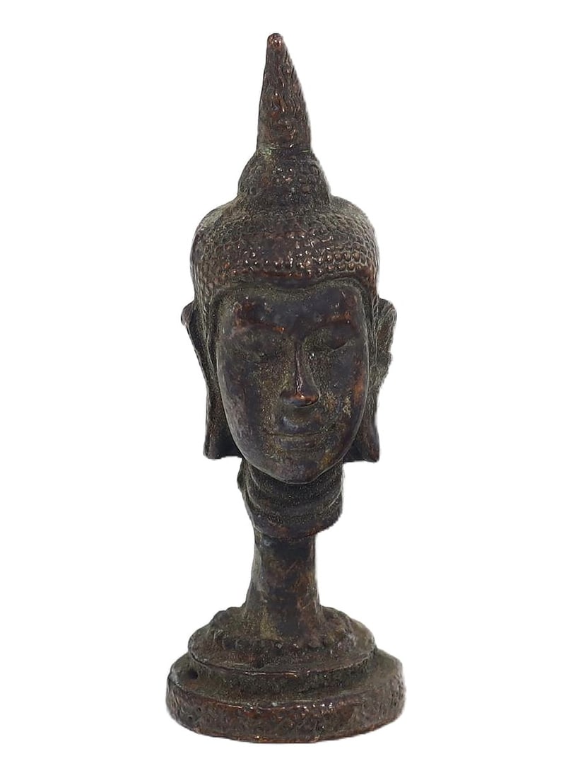 An Antique Southeast Asian Bronze Buddha Head, c. 17th-19th Century CE (1 of 1)