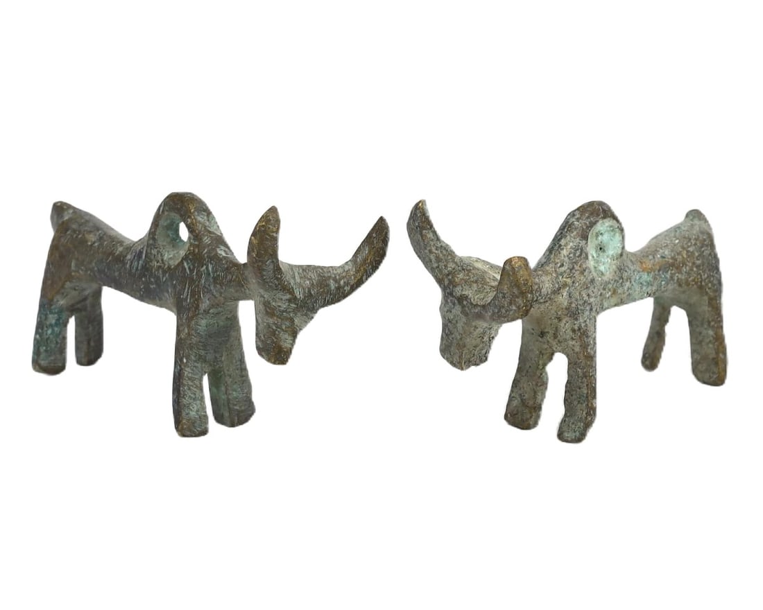 A Pair of Early Islamic Bronze Animal Figures, c. 10th-12th Century CE (1 of 1)