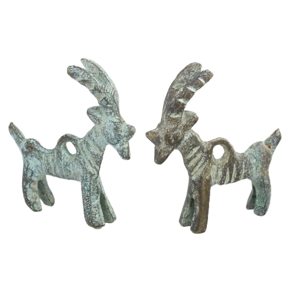 A Pair of Early Islamic Bronze Animal Figures, c. 10th-12th Century CE (1 of 1)