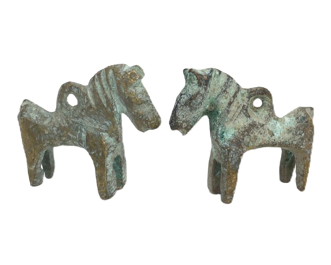 A Pair of Early Islamic Bronze Animal Figures, c. 10th-12th Century CE (1 of 1)
