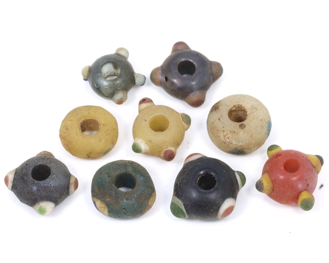 Collection of Antique Byzantine Wound Glass with Mosaic Glass Insets Beads, c. 9th-12th Century (1 of 1)