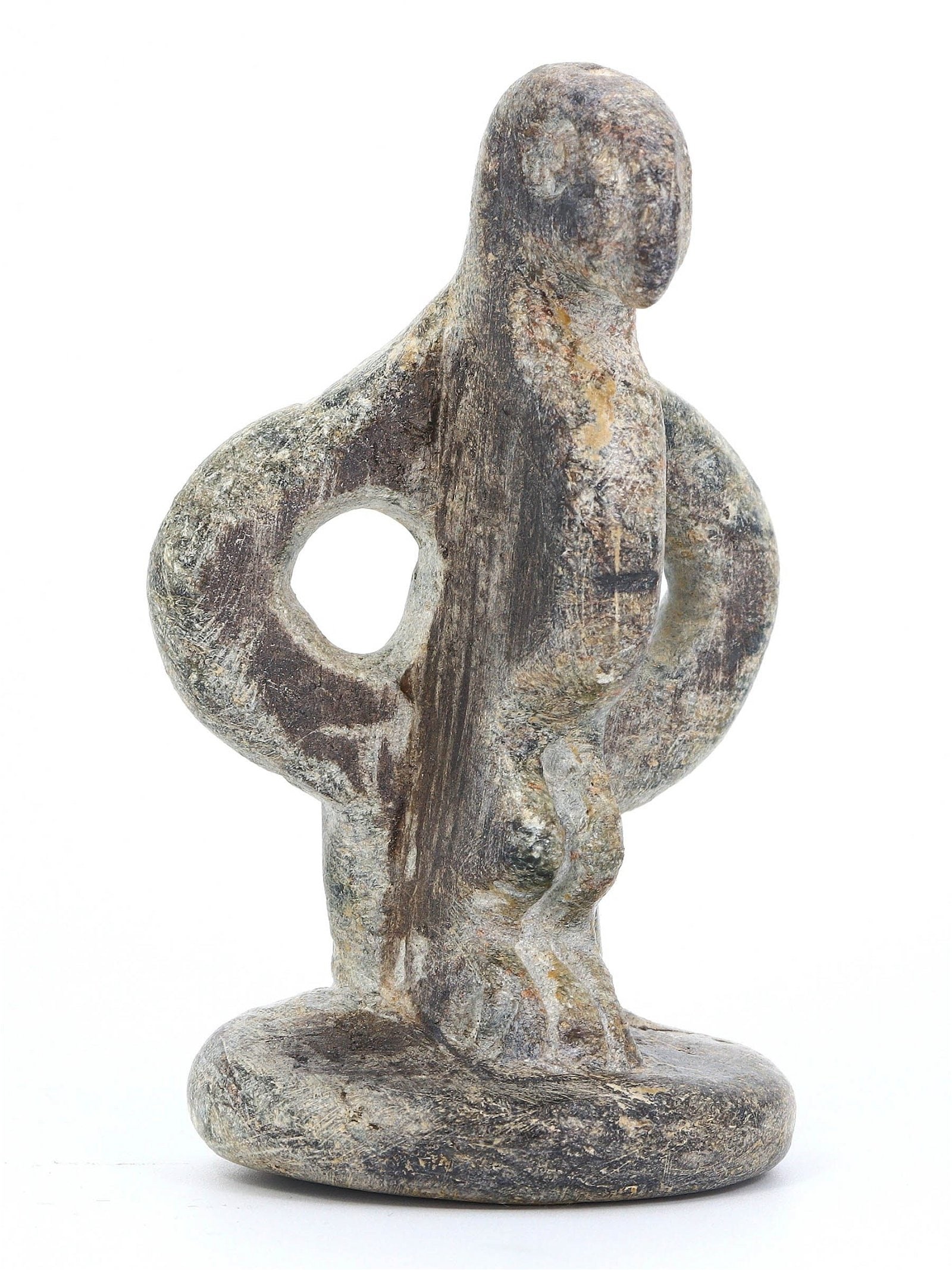 An Ancient Steatite Carving of a Humanoid "Eagle Head" Idol, Near East, 3rd Millennium BCE (1 of 3)