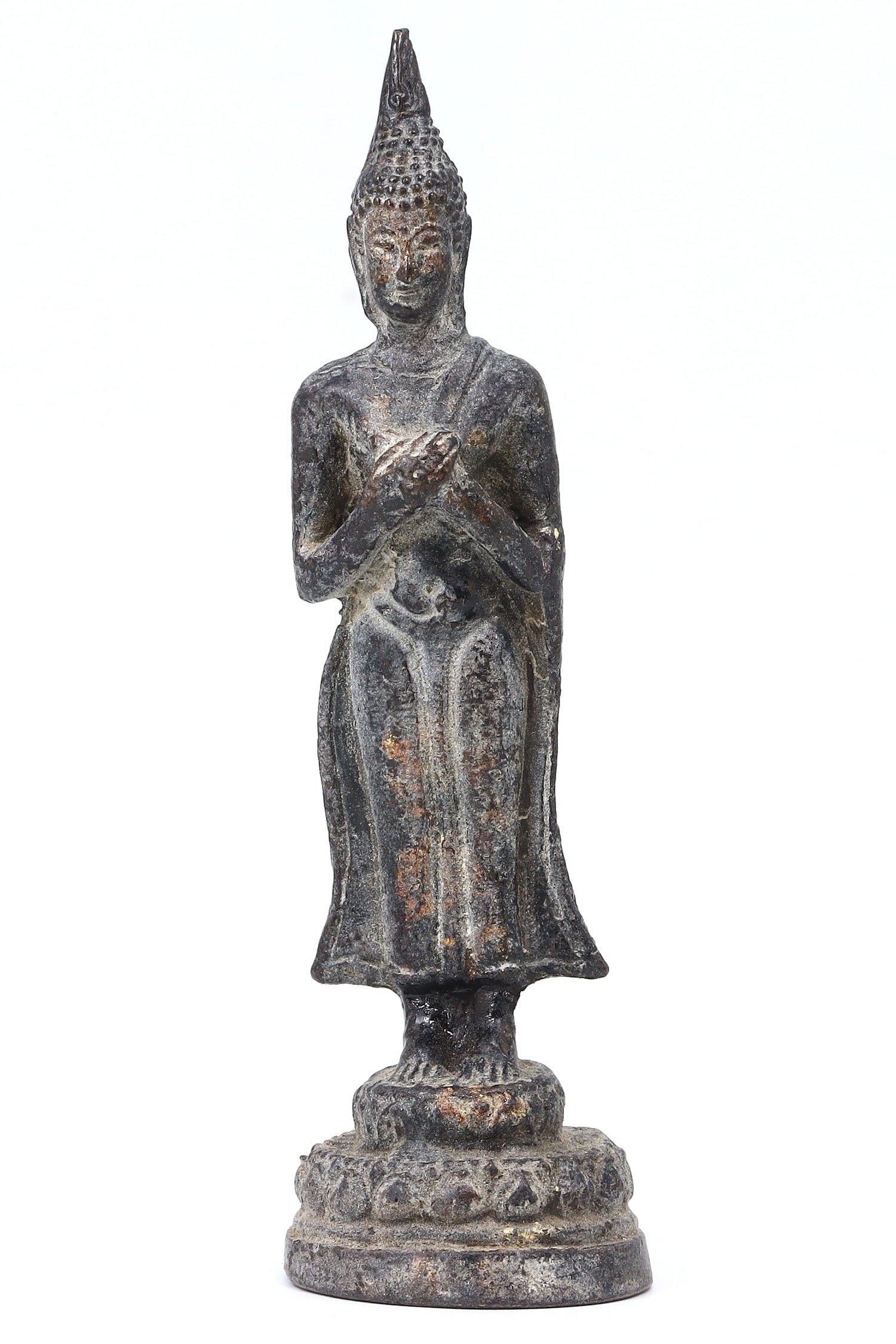 An Ancient Southeast Asian Bronze Standing Buddha, Pre-15th Century (1 of 2)