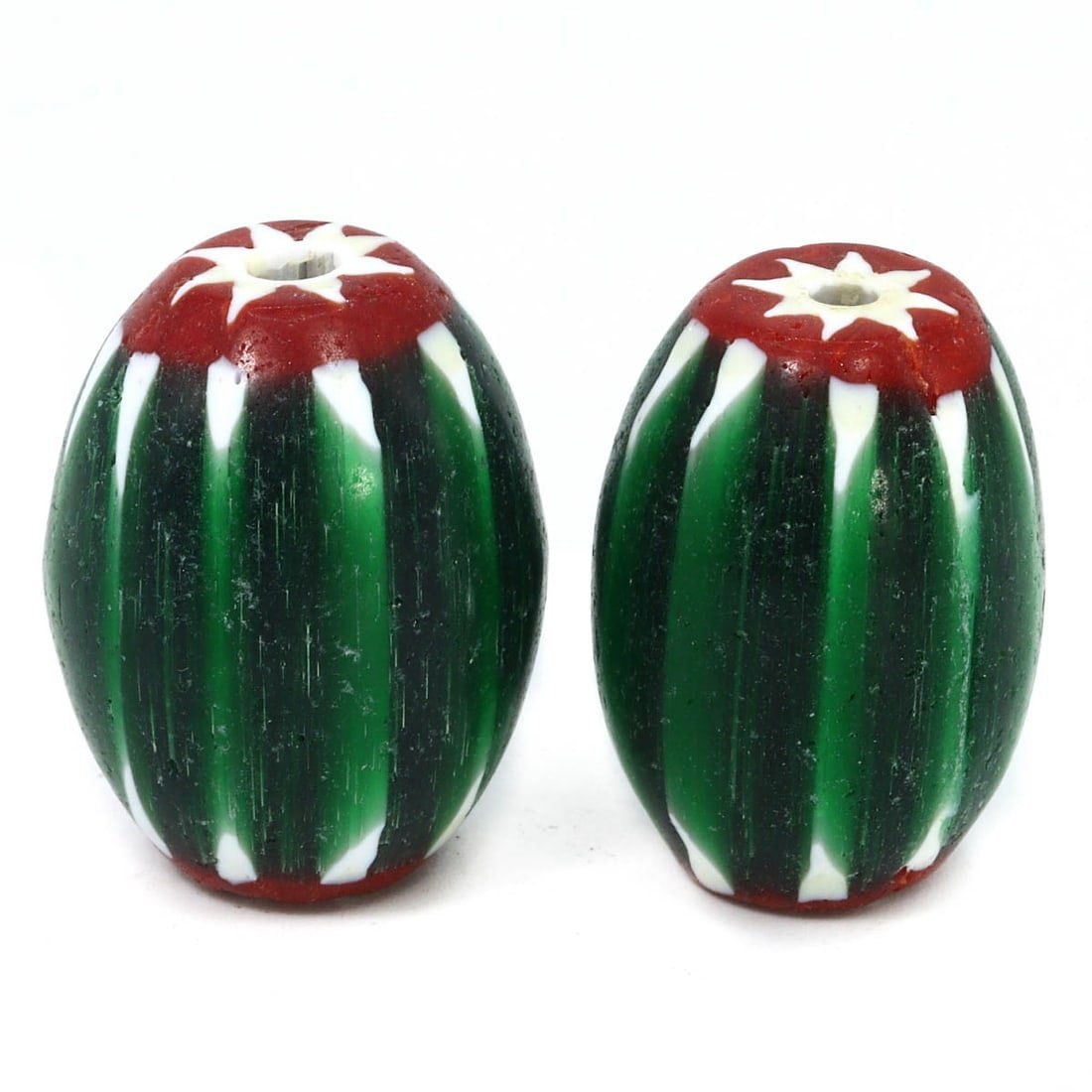 A Pair of Antique Venetian Chevron Beads, c. Late 19th Century (1 of 1)