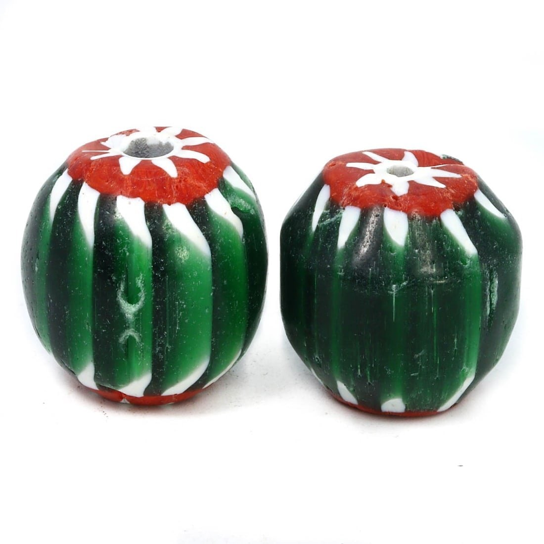 A Pair of Antique Venetian Chevron Beads, c. Late 19th Century (1 of 1)