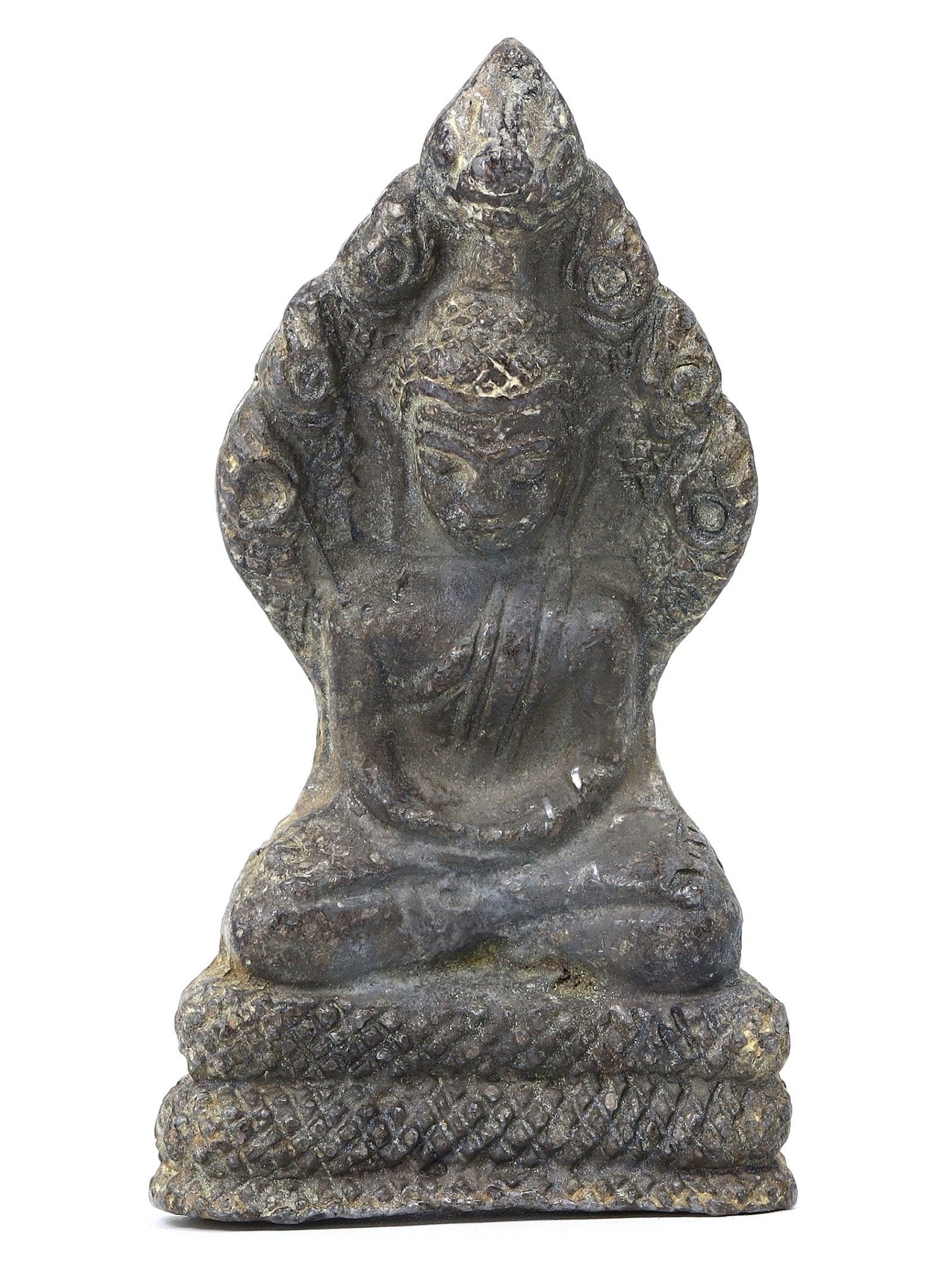 An Ancient Southeast Asian Bronze Naga Buddha, Pre-15th Century (1 of 2)