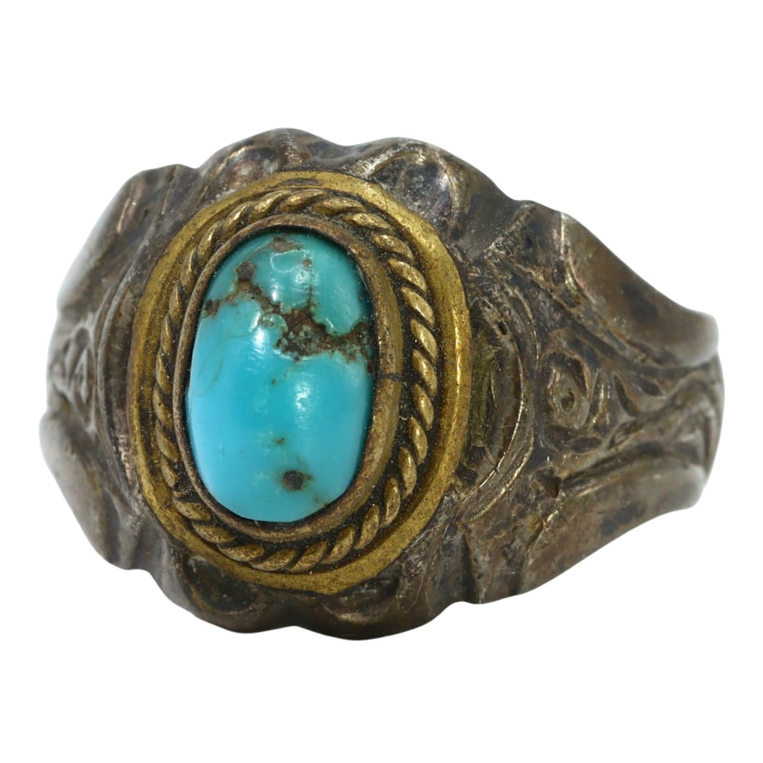 Auction An Antique Ottoman Silver and Turquoise Statement Ring, c. 16th-18th Century Auction (1 of 2)