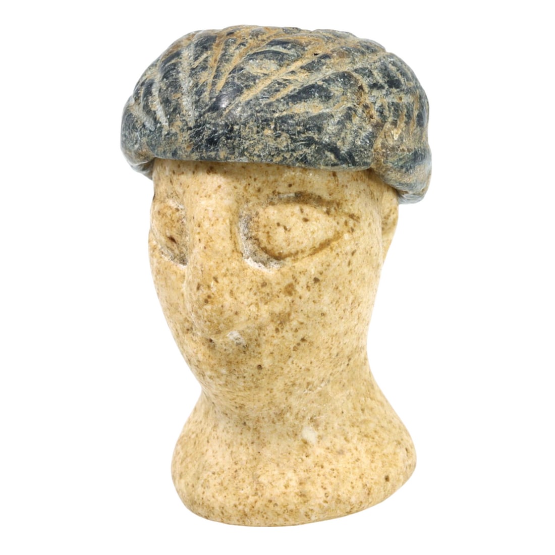 Auction Mixed Lot of Ancient Bactria-Margiana Chlorite Schist and Limestone Idol's Head Bust with (1 of 2)