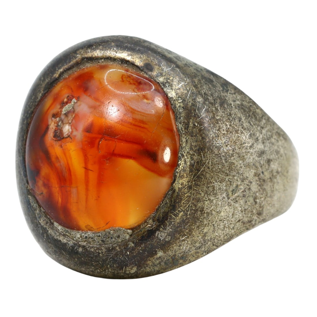 An Antique Safavid Carnelian Cocktail Ring, c. 1501-1736 (1 of 2)
