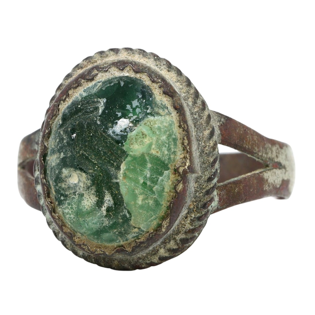 An Antique Achaemenid Nephrite Stamp Seal Ring, c. 550-330 BCE (1 of 2)