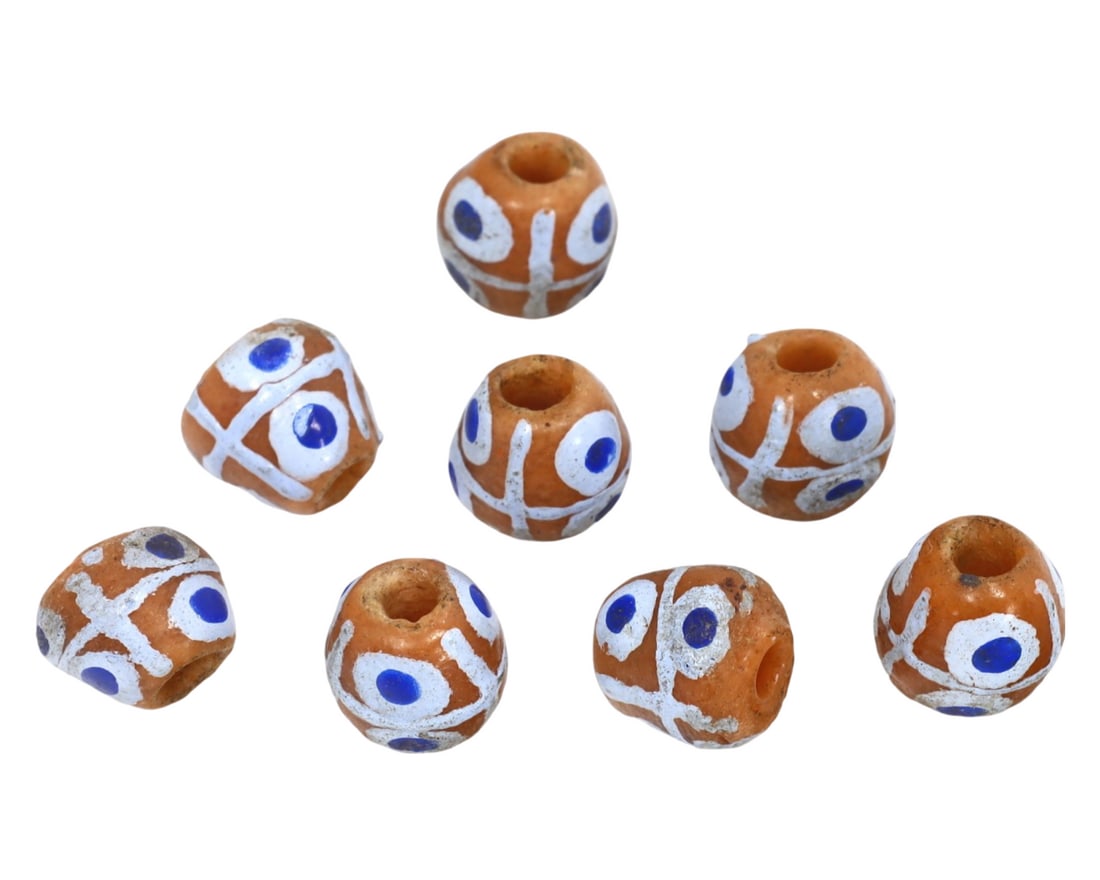 Lot of Antique Renaissance Painted Glass Eyed Beads, c. 1500-1600 (1 of 1)