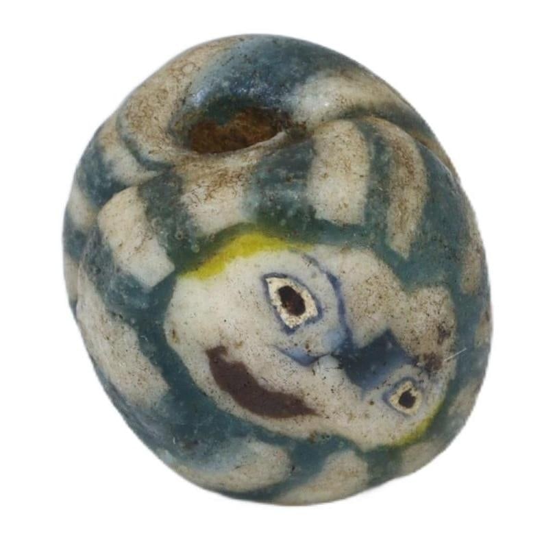 Ancient Late Period Egyptian Glass Face Bead, c. 1st Century BCE - 1st Century CE (1 of 1)