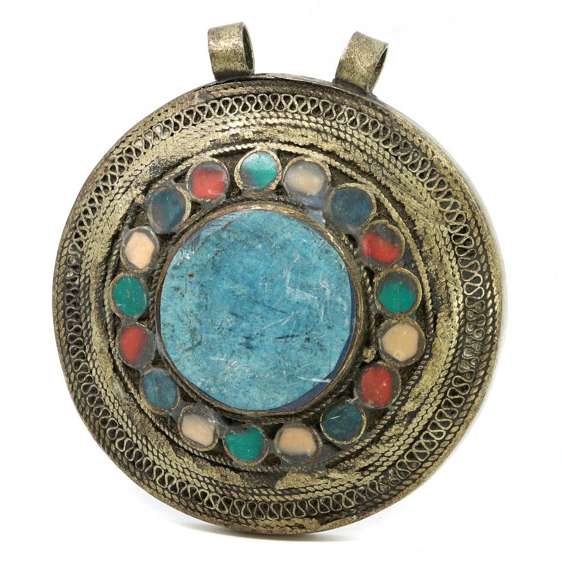 Collection of Antique Howlite and Silver Locket Amulet Pendants, c. 18th - 19th Century: This collection of locket amulet pendants, made from various howlite and silver, dates back to c. 18th - 19th Century. It exemplifies the intricate craftsmanship and artistic excellence of Islamic jew