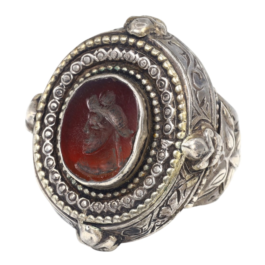 An Antique Ottoman Period Gilt Silver Cocktail Men Ring, c. 17th-18th Century (1 of 2)