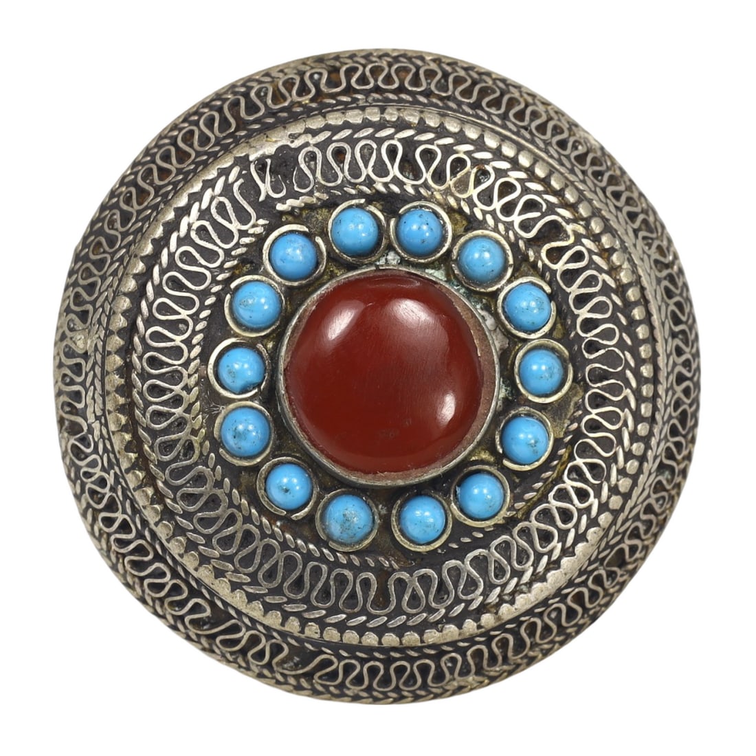 An Antique Ottoman Empire Gilt Silver and Carnelian Men'?s Cocktail Ring, c. 1600-1800 (1 of 2)