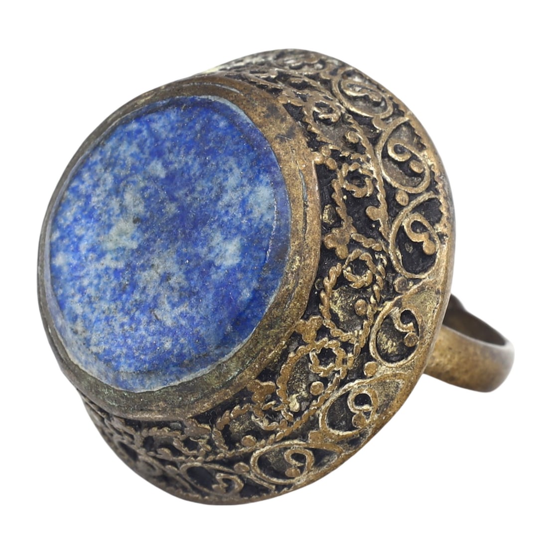 An Antique Ottoman Empire Gilt Silver Men Cocktail Ring, c. 18th-19th Century (1 of 2)