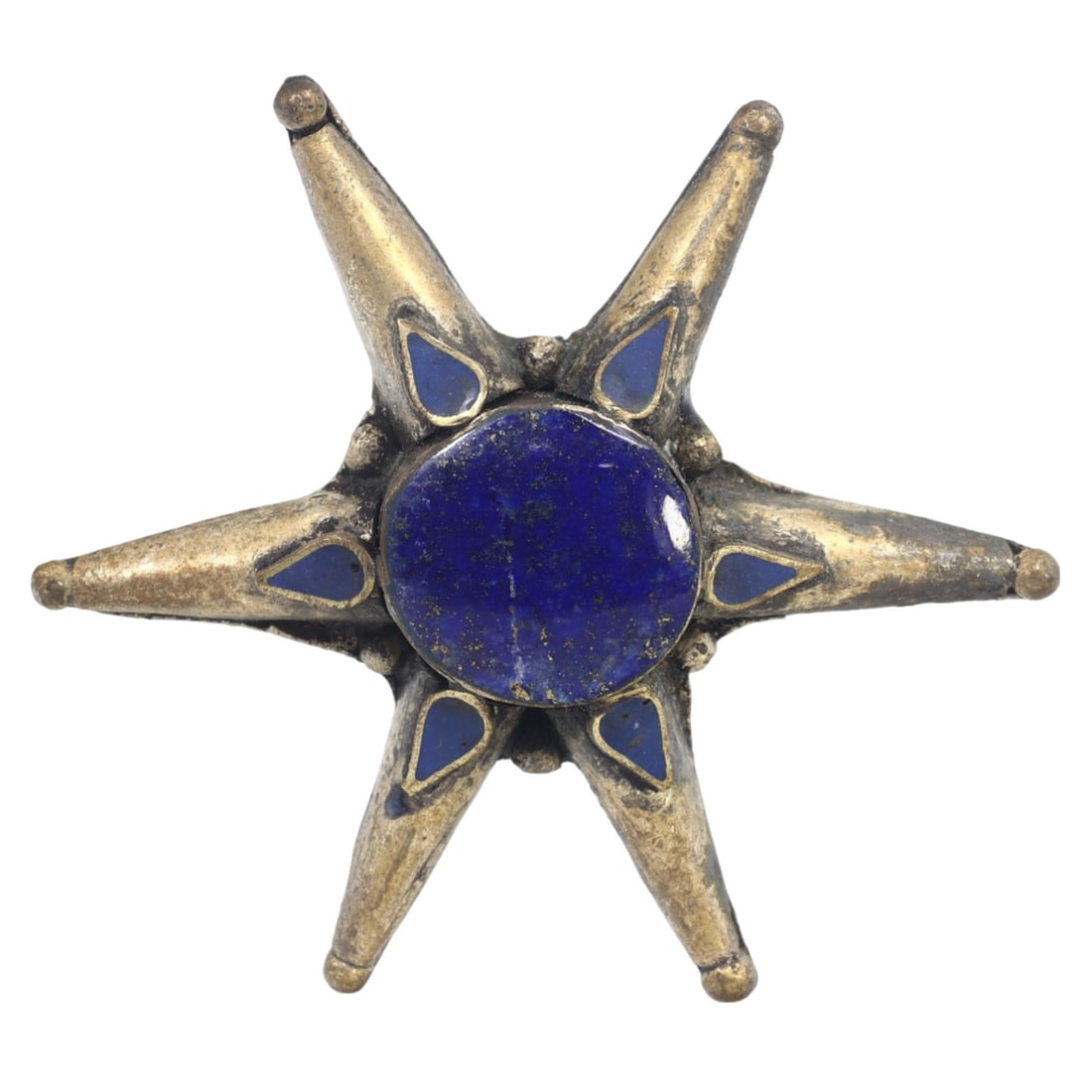 An Antique Ottoman Empire Gilt Silver Star Patterned Cocktail Ring, c. 18th Century (1 of 2)