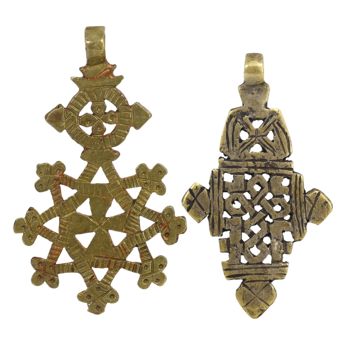 Lot of Vintage Coptic Ethiopian Brass Crosses (1 of 1)