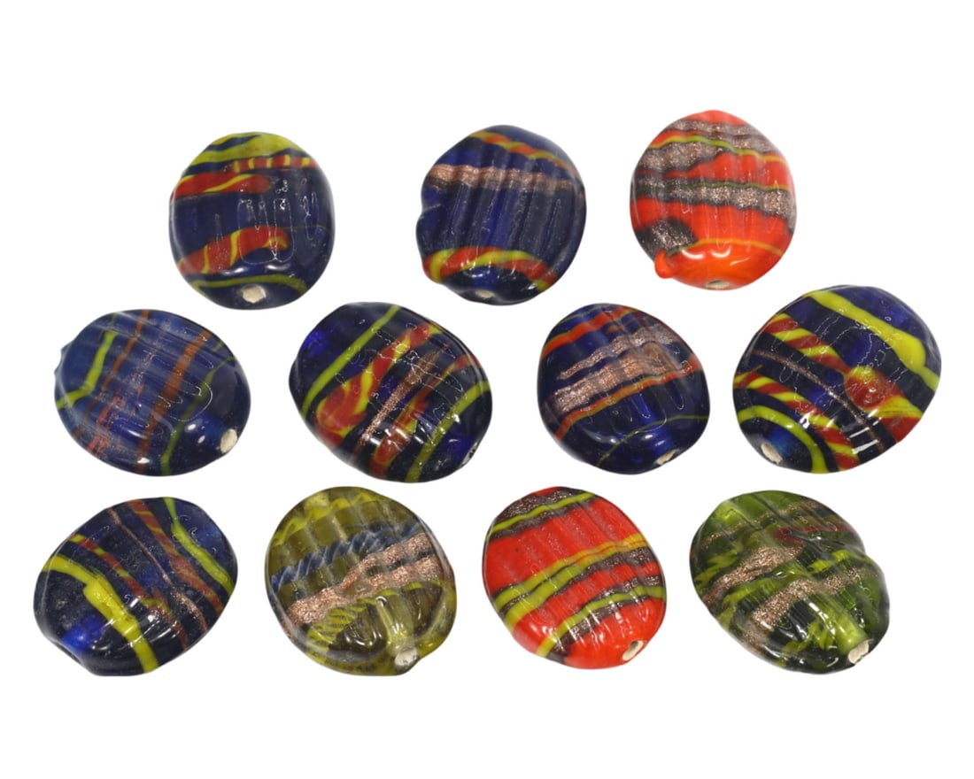 Group of Old Renaissance Wound Glass 11 Swirl Pattern Linear (1 of 1)