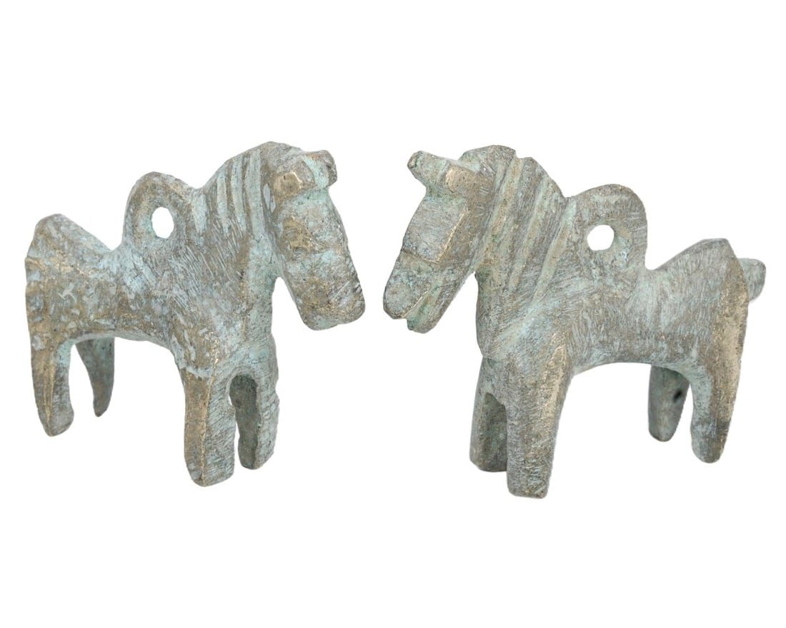 A Pair of Early Islamic Bronze Animal Figures, c. 10th-12th Century CE (1 of 1)