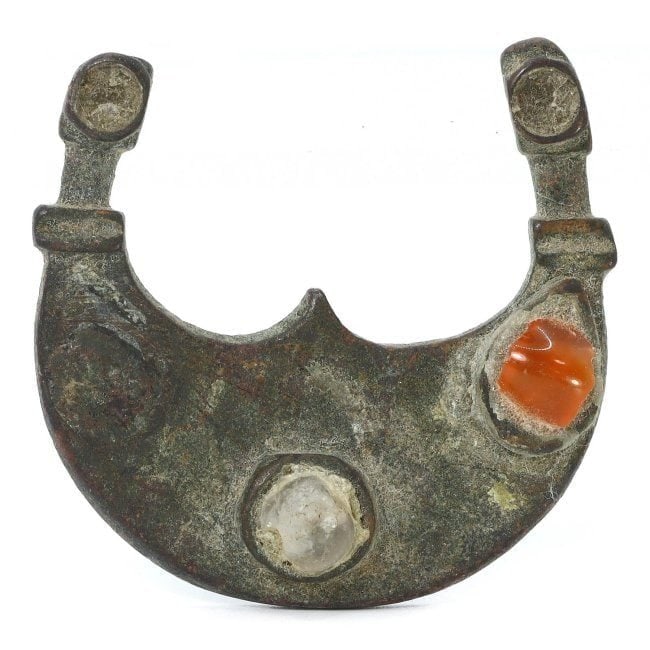 An Ancient Near Eastern Bronze Crescent Amulet, Seljuk Era, 10th-11th CE (1 of 2)