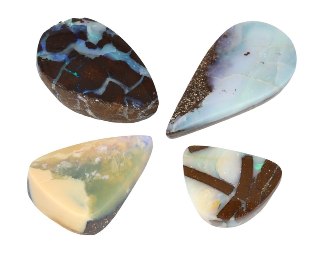 Collection of Australian Artistic Modern Boulder Opal Matrix Boulder Opal Cabochons (1 of 1)