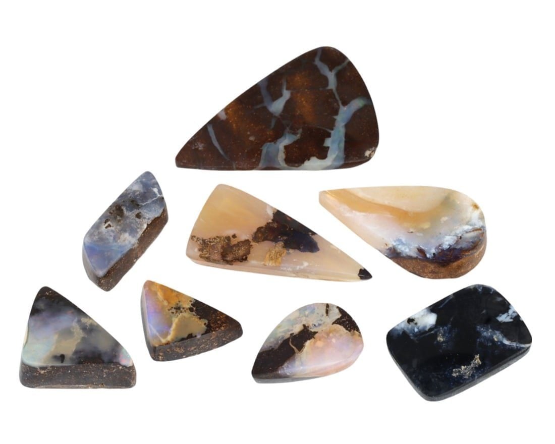 Collection of Australian Artistic Modern Boulder Opal Matrix Boulder Opal Cabochons (1 of 1)