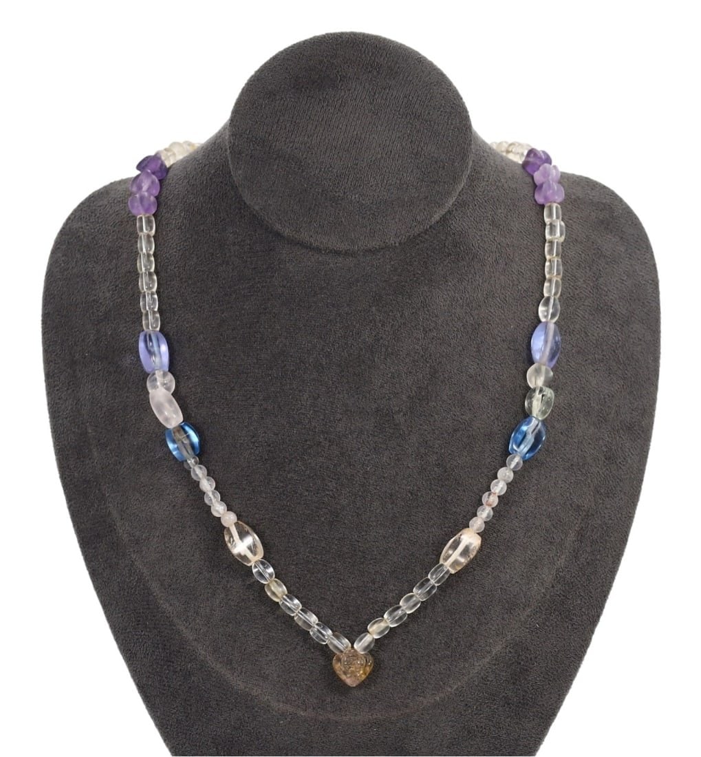 European Cut Multicolored Gemstone Beaded Necklace (1 of 1)
