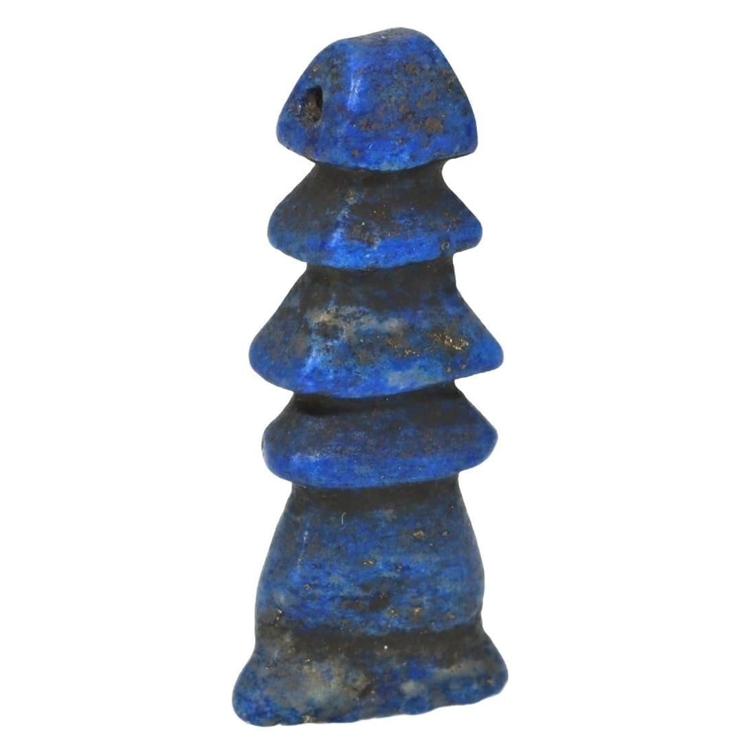 Ancient Egyptian Antiquities Lapis Lazuli Djed Pillar Amulet, c. 664-332 BCE (1 of 1)
