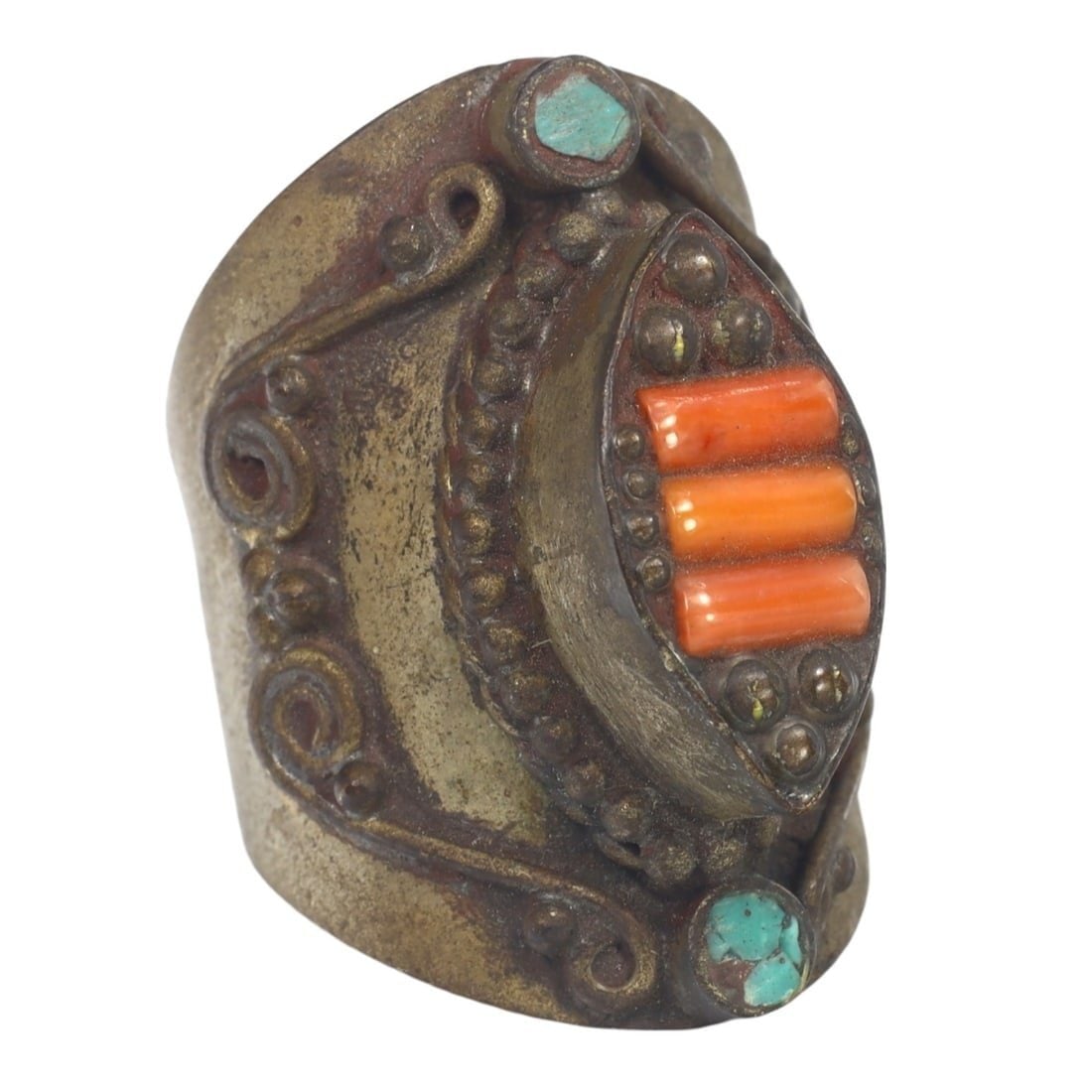 An Antique Ottoman Gilt Silver Cocktail Ring (1 of 3)