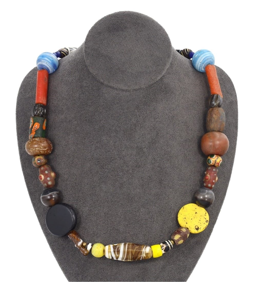 African Trade Beads Necklace with Assorted Ancient and Antique Beads (1 of 1)