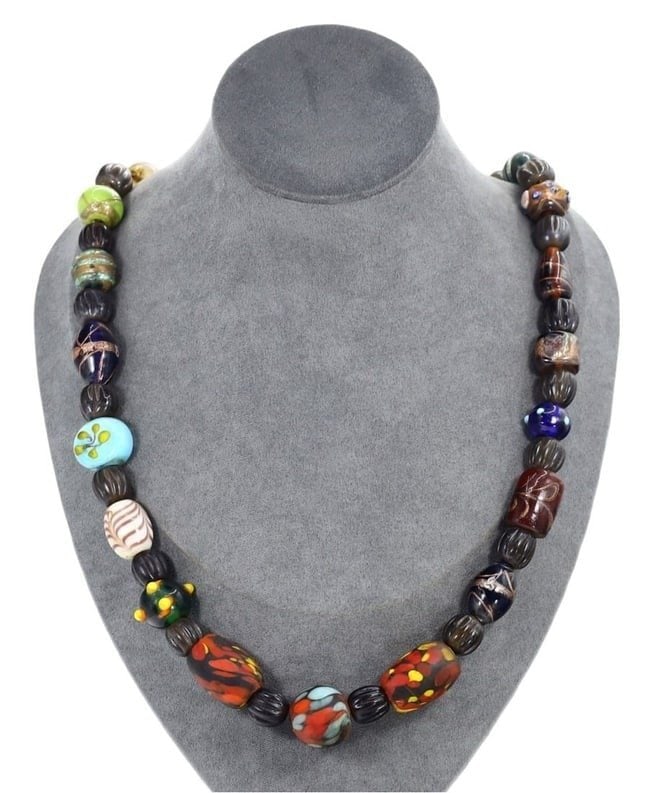Antique Art Venetian Trade Glass Beaded Necklace (1 of 1)