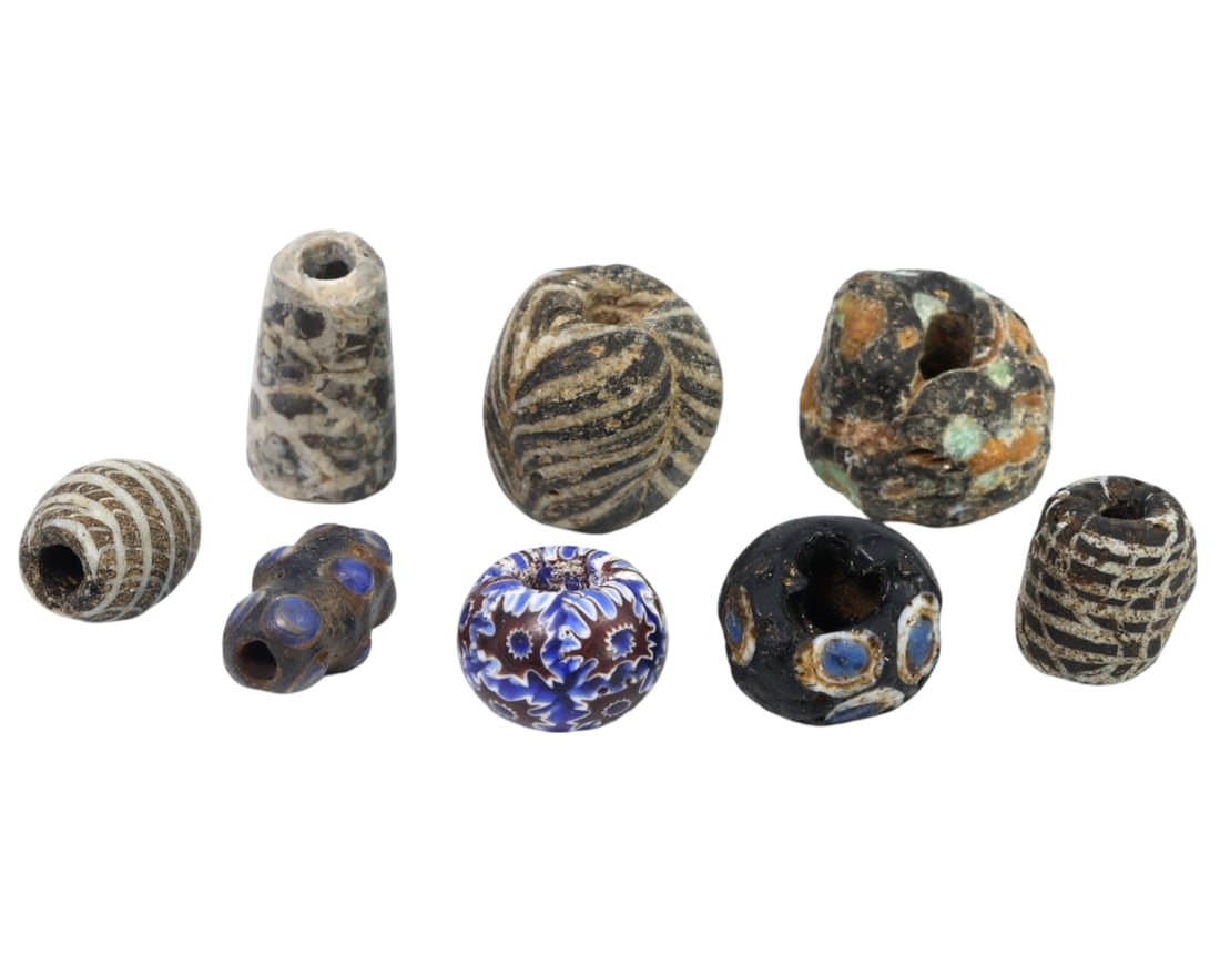 Lot of 8 Ancient Roman and Islamic Glass Beads Collection (1 of 1)