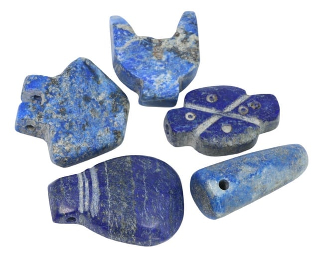 Lot of 5 Ancient Egyptian Coptic Era Lapis Lazuli Beads: Lot of 5 Ancient Egyptian Coptic Era Lapis Lazuli Beads