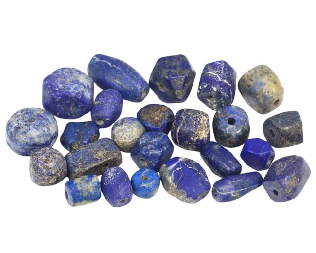 Lot of 24 Ancient Egyptian Coptic Era Lapis Lazuli Beads: Lot of 24 Ancient Egyptian Coptic Era Lapis Lazuli Beads