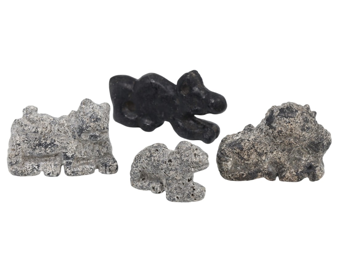 Lot of 4 Ancient Near Eastern Chlorite Schist Carved Zoomorphic Figurine Amulets (1 of 1)