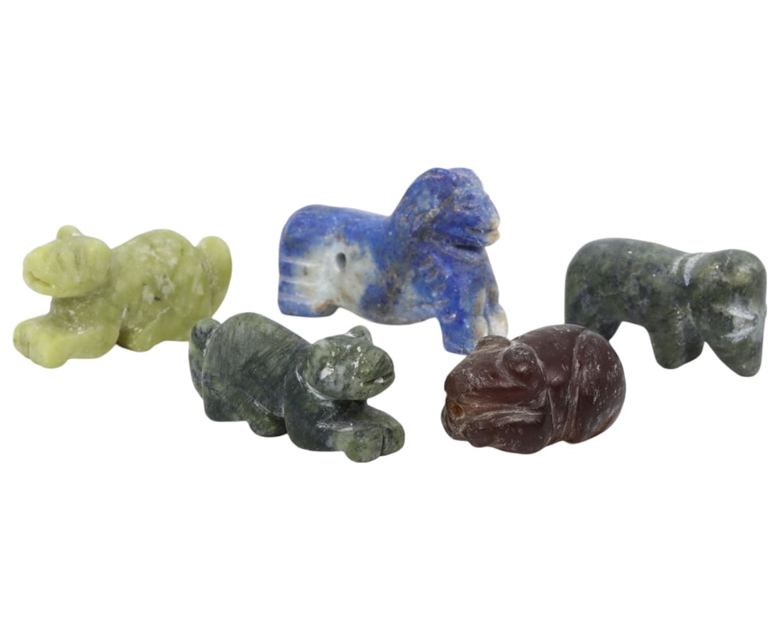 Lot of 5 Ancient Near Eastern Tribal Carved Zoomorphic Figurine Amulets (1 of 1)