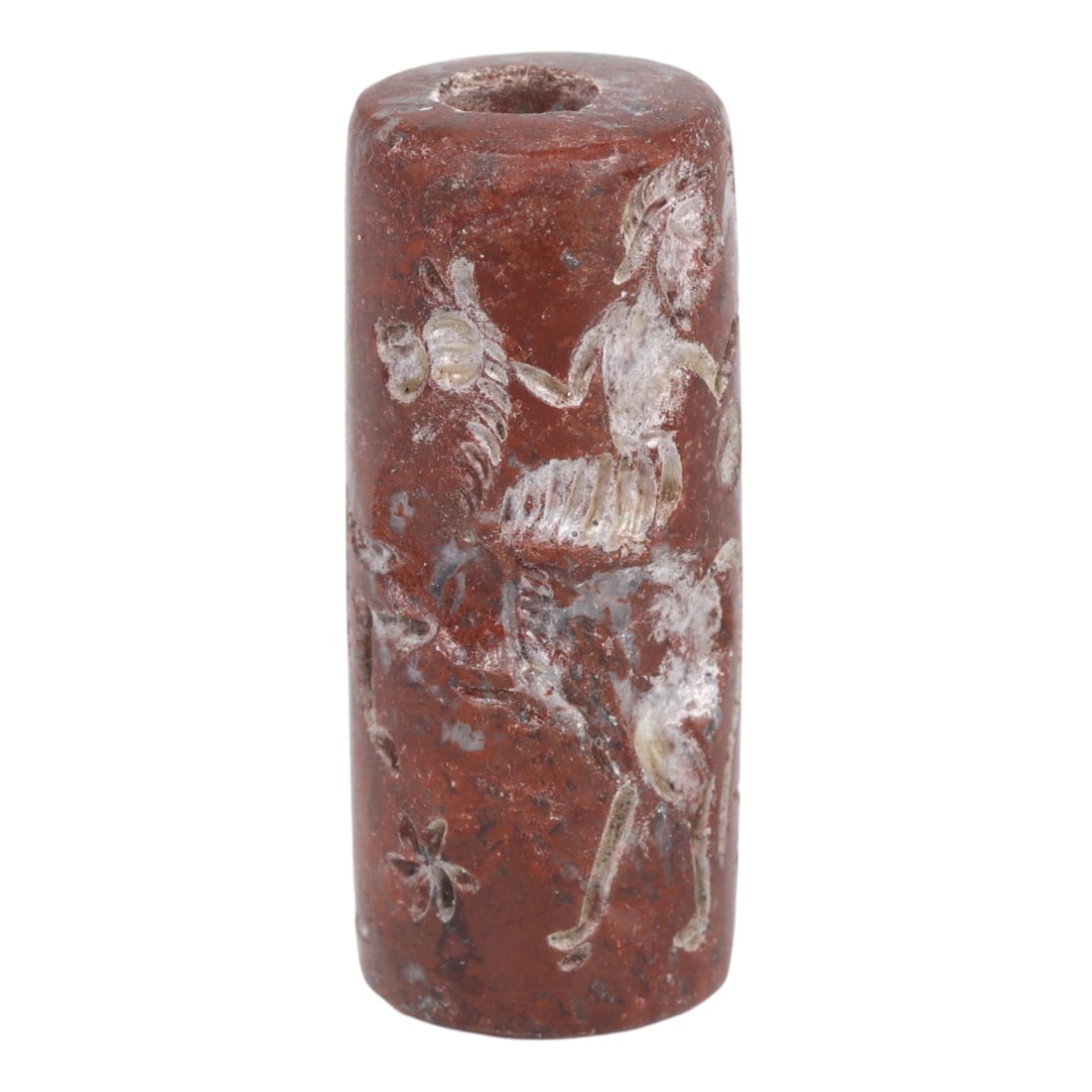 Ancient Mesopotamian Jasper Cylinder Rolling Seal: Ancient Mesopotamian Jasper Cylinder Rolling Seal