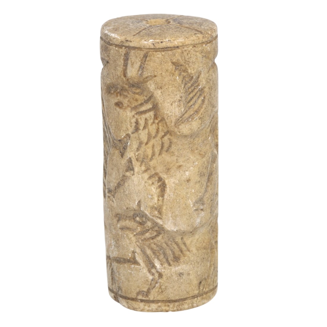 Persian Stone Carved Cylinder Stamp Seal: Persian Stone Carved Cylinder Stamp Seal