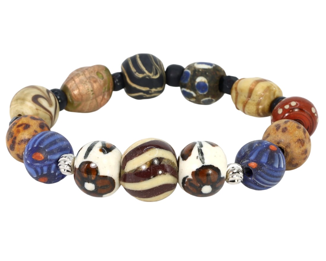 Collection of African Trade Beads Beaded Bracelet (1 of 1)
