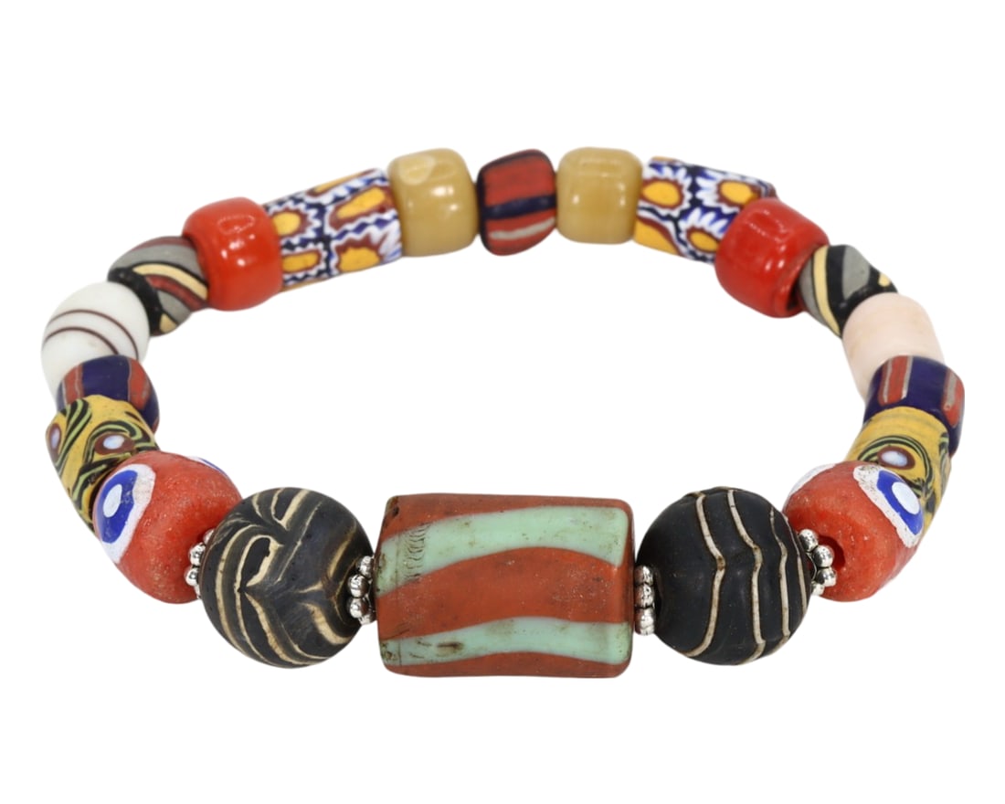 Venetian African Trade Bead Beaded Bracelet (1 of 1)