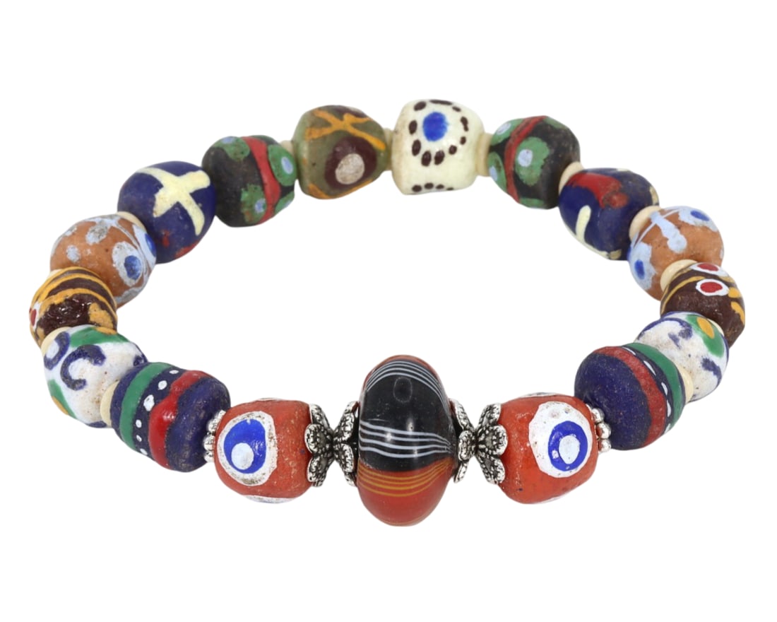 Venetian African Trade Bead Beaded Bracelet (1 of 1)